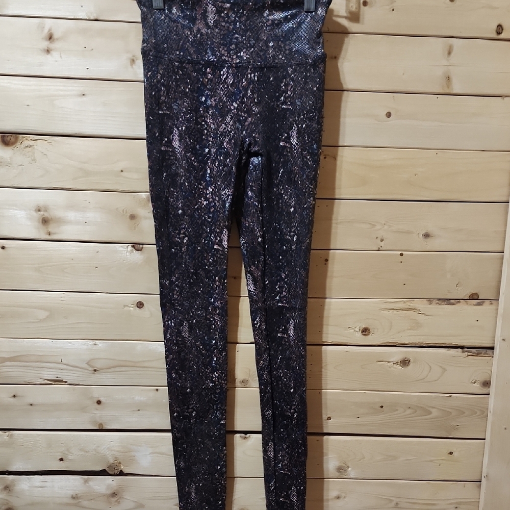 Spanx  Faux Leather Mocha Snakeskin Size Small Sara Blakely